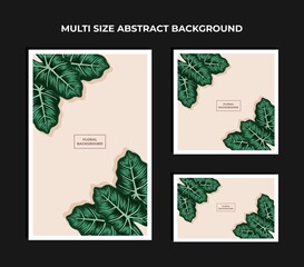 Set of tropical leaves background with hand drawn style vector