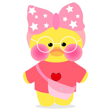 Premium Vector  Lalafanfan yellow baby duck soft toy doll paper  illustration