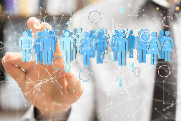 Neural network concept. Connected cells with links.