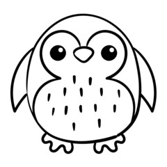 Cute penguin icon. Cartoon character vector illustration.