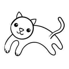Cartoon cat. Funny Pets vector illustration. Cute cat icon.