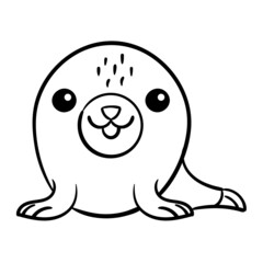 Baby Seal Cartoon isolated seal vector illustration