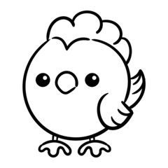 Cute chicken vector illustration. Drawing cartoon character.