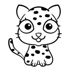 cute leopard. Funny cat cartoon. Cartoon Animal vector illustration