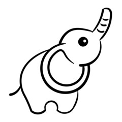 Baby elephant vector illustration. Cute illustration for kids. Cartoon Animal