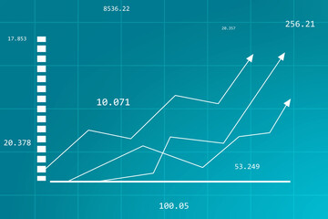 2d rendering Stock market online business concept. business Graph 