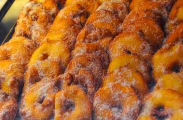 Traditional Italian sweet pastry exposed at shop window in Verona, Italy.