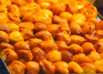 Traditional Italian sweet pastry exposed at shop window in Verona, Italy.