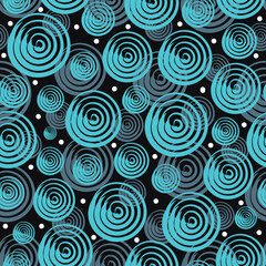 Fototapeta na wymiar Decorative seamless vector pattern. blue and black minimalist stylish circle background