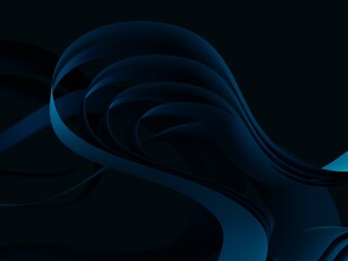 3d render illustration colorful 3d spiral abstract digital illustration dark blue background pattern.