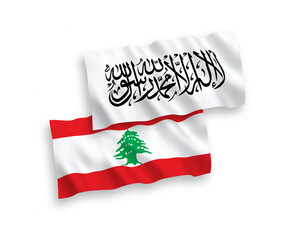 Flags of Taliban and Lebanon on a white background