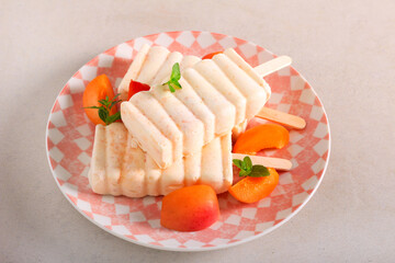 Fototapeta na wymiar healthy apricot ice cream