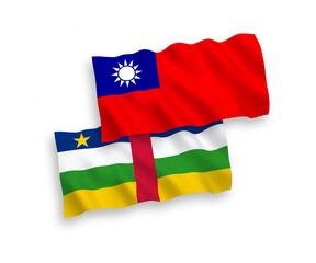 Obraz premium Flags of Central African Republic and Taiwan on a white background