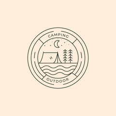 camping outdoor adventure logo vector symbol illustration design