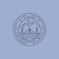 wild camping adventure logo vector symbol illustration design