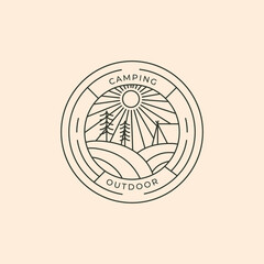 outdoor adventure camping logo vector symbol illustration design
