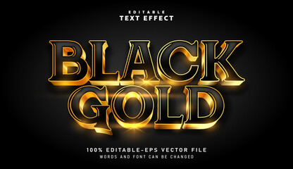 3D Black Gold text effect - Editable text effect