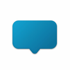 Blue 3d bubble isolated on white background. Glossy blue speech bubble, dialogue, messenger shapes. 3D render icons for social media or website
