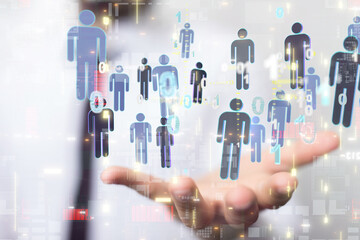 Neural network concept. Connected cells with links.