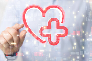 digital medical futuristic interface 3D rendering