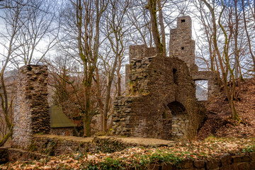Ruine einer alten Burg mitten im Wald