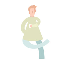 person with a cup of coffee