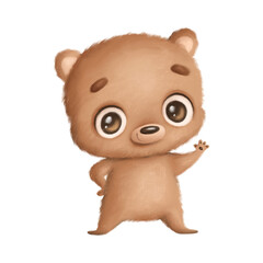 Illustration of cute cartoon animal bear