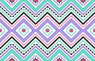 Pastel Colorful Aztec pattern Geometric on the tile carpet pillow case, Tribal vector ornament. Seamless African Moroccan 