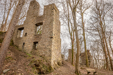 Ruine einer alten Burg mitten im Wald
