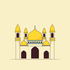 mosque flat design illustration free vector