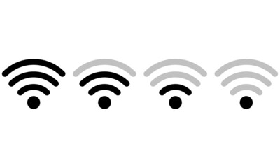 Wi-Fi set icons for web design. Level Wi-Fi signal. Internet connection signal. 