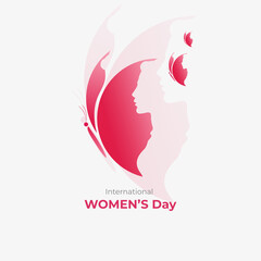 International women's day butterfly logo design