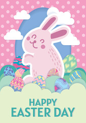 easter egg and bunny cute elements seamless design