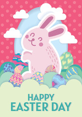 easter egg and bunny cute elements seamless design