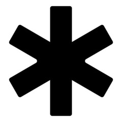 Obraz premium Star With Square Rays Flat Icon Isolated On White Background