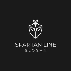 Spartan line art logo design style