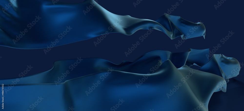 Aufkleber abstract blue waves background.3d rendering.