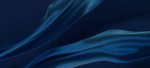 abstract blue and navy blue wave background, 3d rendering wavy wallpaper