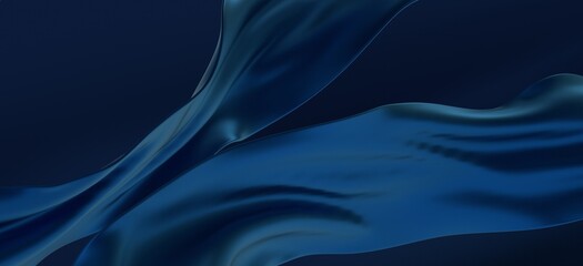 abstract blue and navy blue wave background, 3d rendering wavy wallpaper
