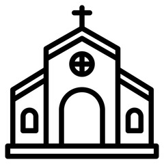 church outline style icon - 486731533
