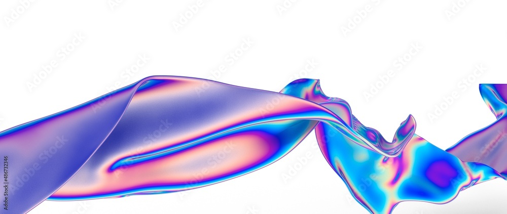 Aufkleber 3d fluid shapes with holographic effect
