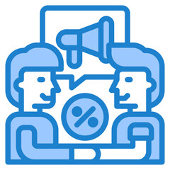 advertising blue style icon