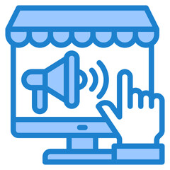 advertising blue style icon