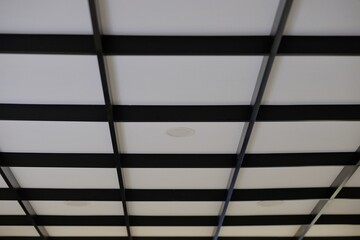 Perspective on a minimalist roof with a pattern design on the visible frame.