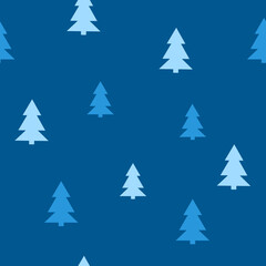 Abstract Christmas seamless pattern with decorative Christmas tree. Print for greeting cards, fabric or wrapping paper designs. Eps 10 vector illustration.