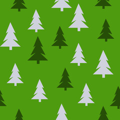 Abstract Christmas seamless pattern with decorative Christmas tree. Print for greeting cards, fabric or wrapping paper designs. Eps 10 vector illustration.