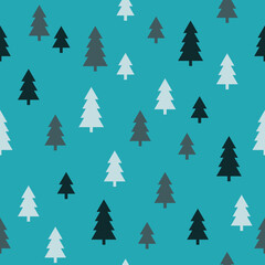 Abstract Christmas seamless pattern with decorative Christmas tree. Print for greeting cards, fabric or wrapping paper designs. Eps 10 vector illustration.