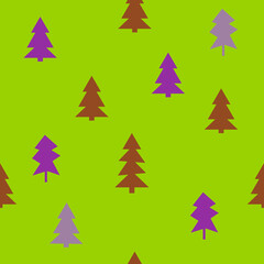 Abstract Christmas seamless pattern with decorative Christmas tree. Print for greeting cards, fabric or wrapping paper designs. Eps 10 vector illustration.