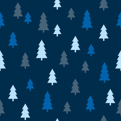 Obraz premium Abstract Christmas seamless pattern with decorative Christmas tree. Print for greeting cards, fabric or wrapping paper designs. Eps 10 vector illustration.