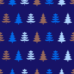 Abstract Christmas seamless pattern with decorative Christmas tree. Print for greeting cards, fabric or wrapping paper designs. Eps 10 vector illustration.